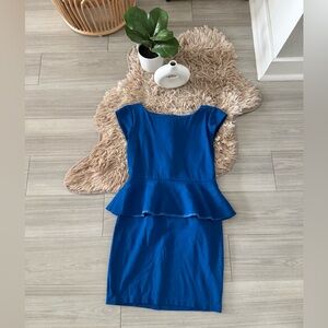LIKE NEW Royal Blue Alice & Olivia Peplum Dress